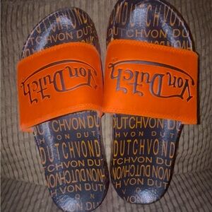 Von Dutch Vibrant Orange Slide Sandals